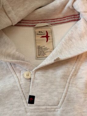Relwen Thermal Rib Shawl Pullover Sweater-Grey Heather, Stone-Size XL